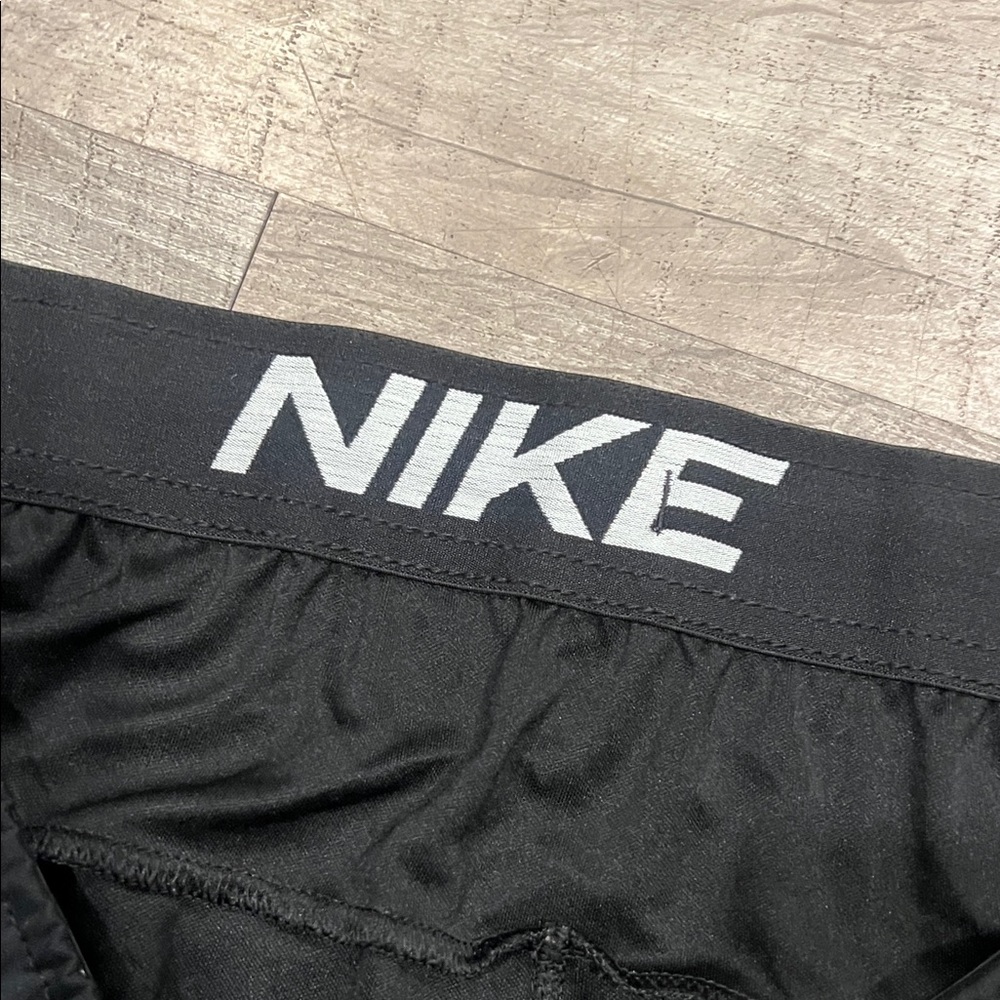 Nike Black Track Pants with White Swoosh - Picture 2 of 3